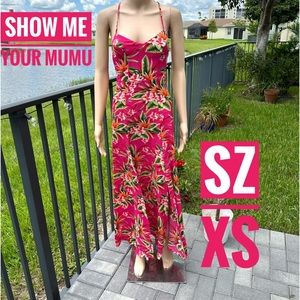SHOW ME YOUR MUMU Nicole Maxi Dress, PINK,  Truly Tropical Pebble Small XS
